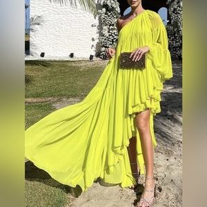 🍃 Irregularity Loose Pleated Solid Green Sz Small/XL🍃